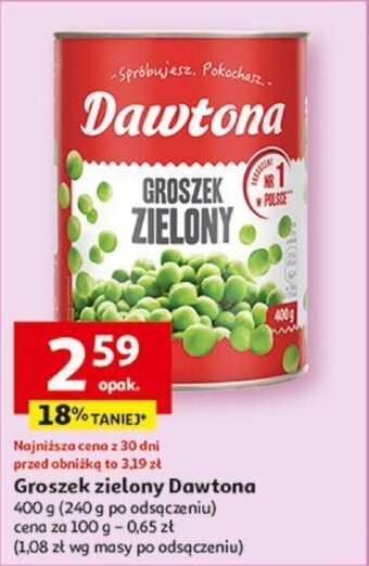 Auchan Groszek zielony Dawtona 400 g oferta