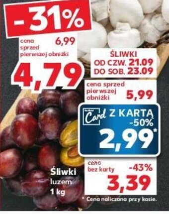 Kaufland Śliwki 1kg oferta