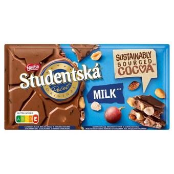 Carrefour Express Nestlé studentská czekolada mleczna z orzechami ziemnymi żelkami i rodzynkami 170 g oferta