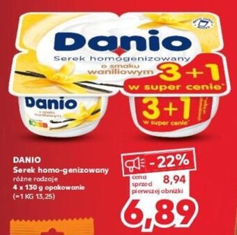 Kaufland DANIO Serek homogenizowany 4x130g oferta