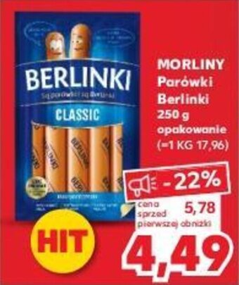 Kaufland MORLINY Parówki Berlinki 250g oferta
