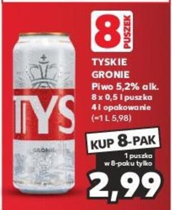 Kaufland TYSKIE GRONIE Piwo 5,2% alk 0,5 l oferta