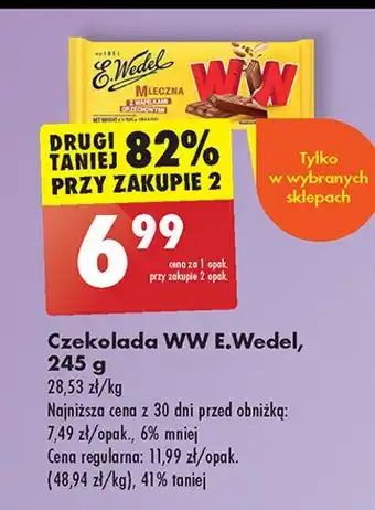 Biedronka Czekolada mleczna z wafelkami orzechowymi oferta