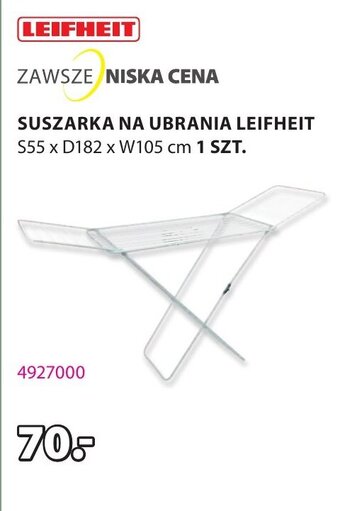JYSK SUSZARKA NA UBRANIA S55 x D182 x W105 cm oferta