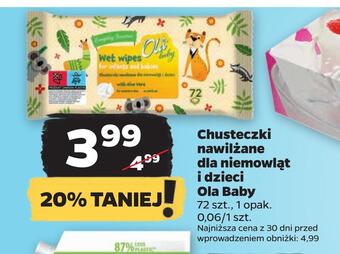 Netto Chusteczki nawilżane dla niemowląt i dzieci ola baby oferta