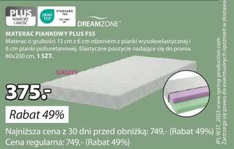 JYSK MATERAC PIANKOWY PLUS F55 oferta