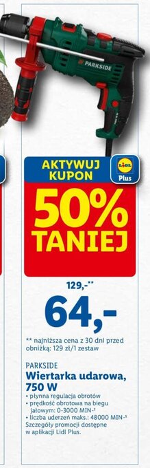 Lidl Wiertarka udarowa, 750 W oferta