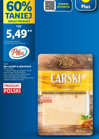 Lidl Ser carski w plastrach 250 g oferta