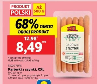 Lidl Parówki z szynki, XXL 500 g oferta
