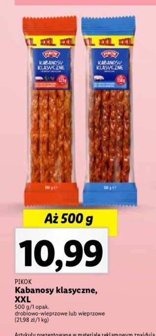 Lidl Kabanosy klasyczne, XXL 500 g oferta