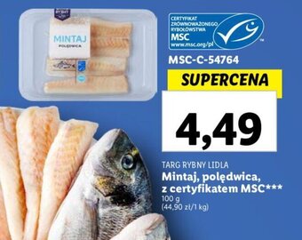 Lidl Mintaj, polędwica, z certyfikatem MSC*** 100 g oferta