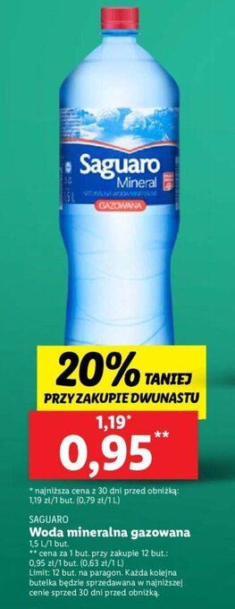 Lidl Woda mineralna gazowana 1,5 l oferta