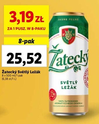 Lidl Žatecký Světlý Ležák 8 x 500 ml oferta