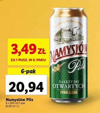 Lidl Namysłów Pils 6 x 500 ml oferta