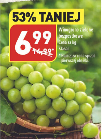 ALDI Winogrono zielone bezpestkowe 1 kg oferta