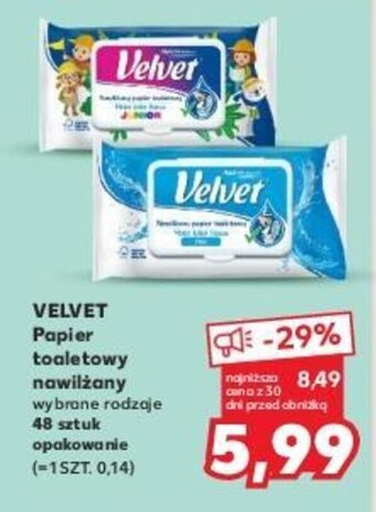 Kaufland VELVET Papier toaletowy nawilżany 48 szt. oferta