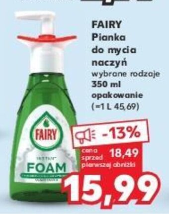 Kaufland FAIRY Pianka do mycia naczyń 350 ml oferta