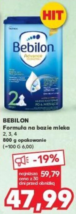 Kaufland BEBILON Formuła na bazie mleka Formuła 800 g oferta