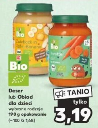 Kaufland Deser lub Obiad dla dzieci 190 g oferta