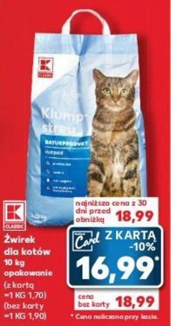 Kaufland CLASSIC Żwirek dla kotów 10 kg oferta