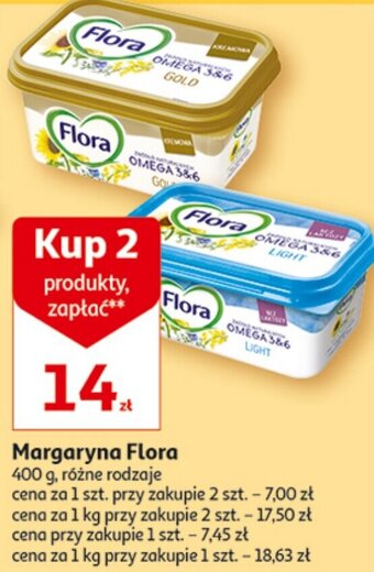 Auchan Margaryna Flora 2 x 400 g oferta
