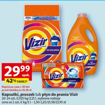 Auchan Kapsułki, proszek lub płyn do prania Vizir 20-24 szt./1,925 kg/2,15 l oferta
