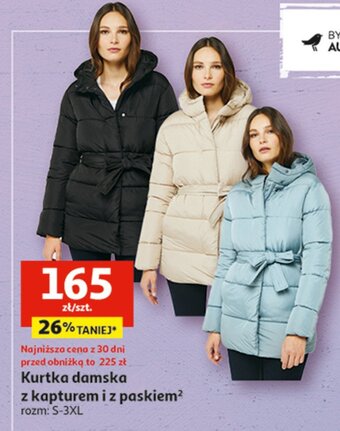 Auchan Kurtka damska z kapturem i paskiem s-3xl oferta