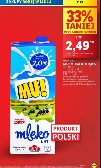 Lidl Mleko 2% oferta