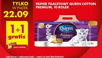 Biedronka PAPIER TOALETOWY QUEEN COTTON PREMIUM 10 ROLEK oferta