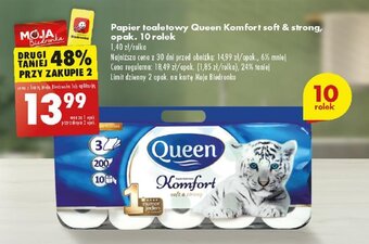 Biedronka Papier toaletowy Queen Komfort soft & strong 10 rolek oferta