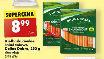 Biedronka Kiełbaski cienkie śniadaniowe Dolina Dobra 250 g oferta