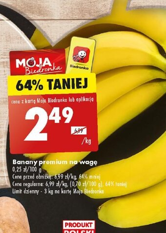 Biedronka Banany premium 1kg oferta