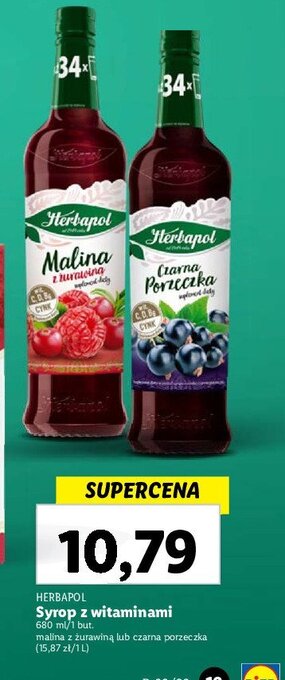 Lidl Syrop malinowy z żurawiną oferta