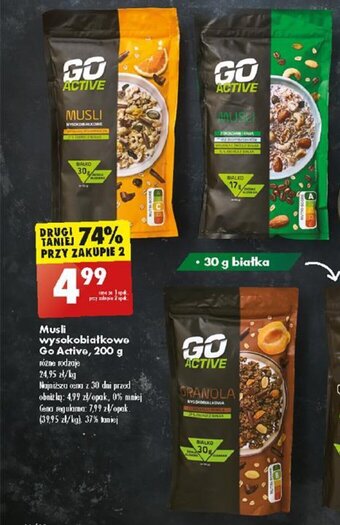 Biedronka Musli wysokobiałkowe Go Active, 200 g oferta