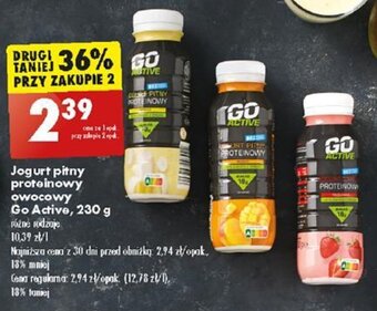 Biedronka Jogurt pitny proteinowy owocowy Go Active, 230 g oferta