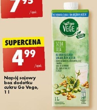 Biedronka Napój sojowy bez dodatku cukru Go Vege, 1l oferta