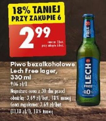 Biedronka Piwo bezalkoholowe Lech Free lager 300ml oferta