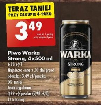 Biedronka Piwo Warka Strong 500 ml oferta
