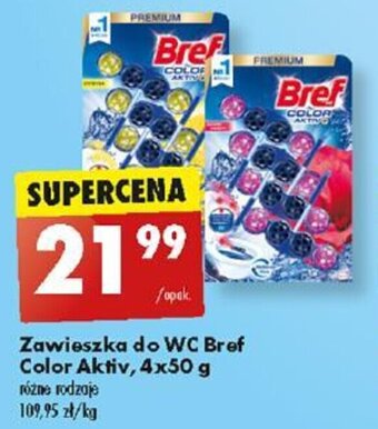 Biedronka Zawieszka do WC Bref Color Aktiv 4x50 g oferta