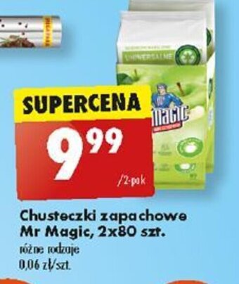 Biedronka Chusteczki zapachowe Mr Magic 2x80 szt. oferta