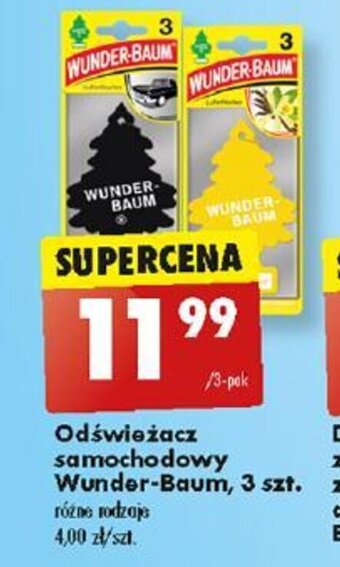 Odświeżacz samochodowy Wunder-Baum 3 szt.