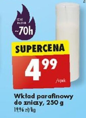 Biedronka Wkład parafinowy do zniczy 250 g oferta