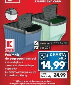 Kaufland Pojemnik do segregacji śmieci 20 l oferta
