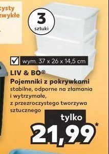 Kaufland Pojemniki z pokrywami 37 x 26 x 14.5 cm oferta