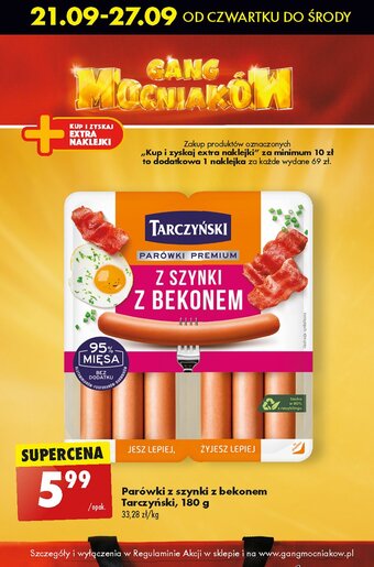 Biedronka Parówki z szynki z bekonem oferta