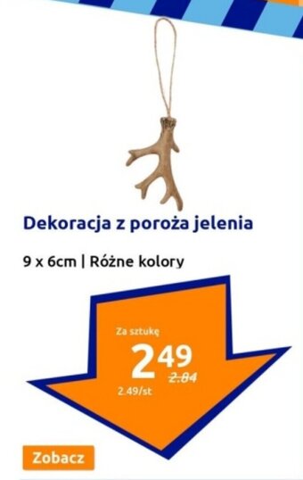 Action Dekoracja z poroża jelenia 9x6cm oferta