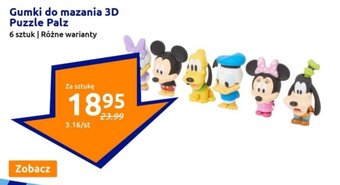 Action Gumki do mazania 3D Puzzle Palz 6szt oferta