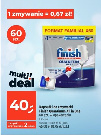 Dealz Kapsułki do zmywarki Finish Quantinum All in One 60 szt. oferta