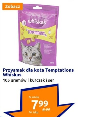 Action Przysmak dla kota Temptations Whiskas 105g oferta