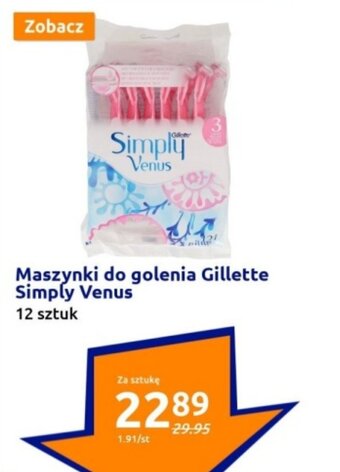 Action Maszynki do golenia Gillette Simply Venus 12 sztuk oferta
